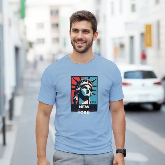 Urban Palm Trees
Men's New York Graphic T-Shirt - Soft Cotton Blend Tee in Grey, Pink, Blue, Green, Black, Red | Sizes S-5XL