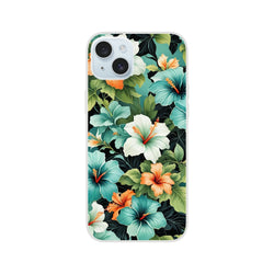 Tropical hibiscus floral iPhone case for 13-16 with a slim matte shell and vibrant Hawaiian print