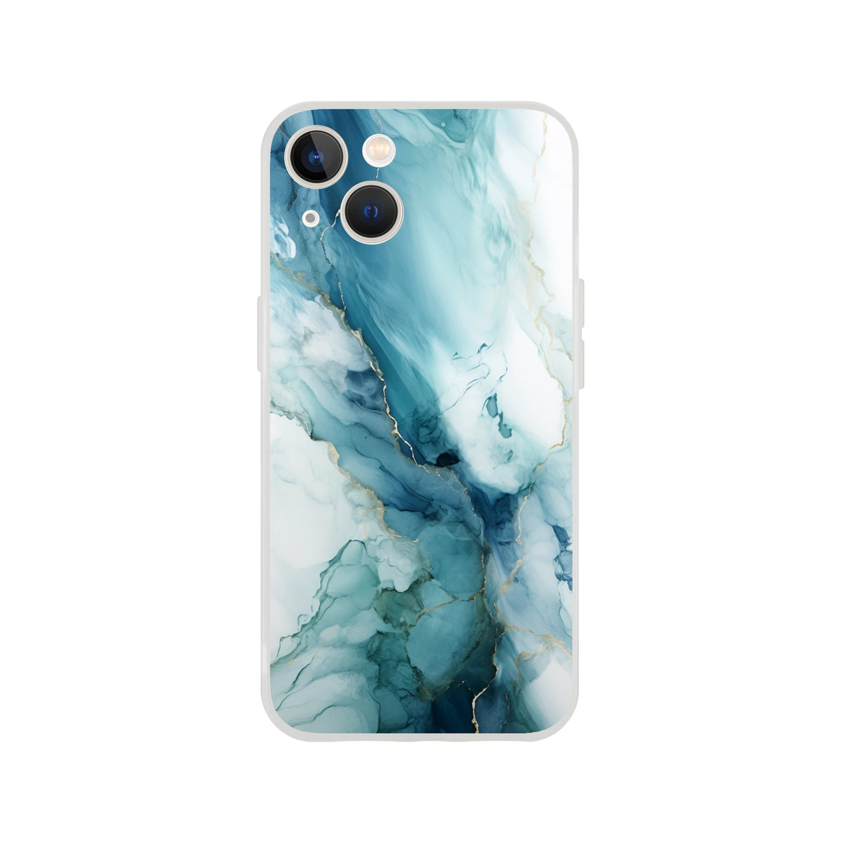 Blue Marble iPhone case for 13-16 with Ocean Agate abstract print and slim matte shell