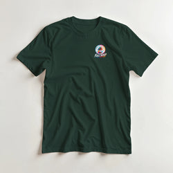 Dark green Full Send graphic tee featuring a retro palm tree logo for modified car culture streetwear.