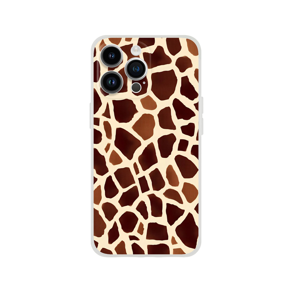 Brown giraffe-print Safari Animal iPhone case for iPhone 13–16 with camera cutouts.