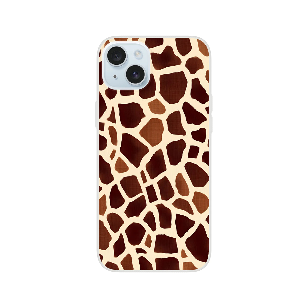 Brown giraffe-print iPhone case for iPhone 13–16, safari animal design