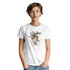 White Palm Tree graphic T-shirt for women with palm tree print, crew neck, soft cotton blend.