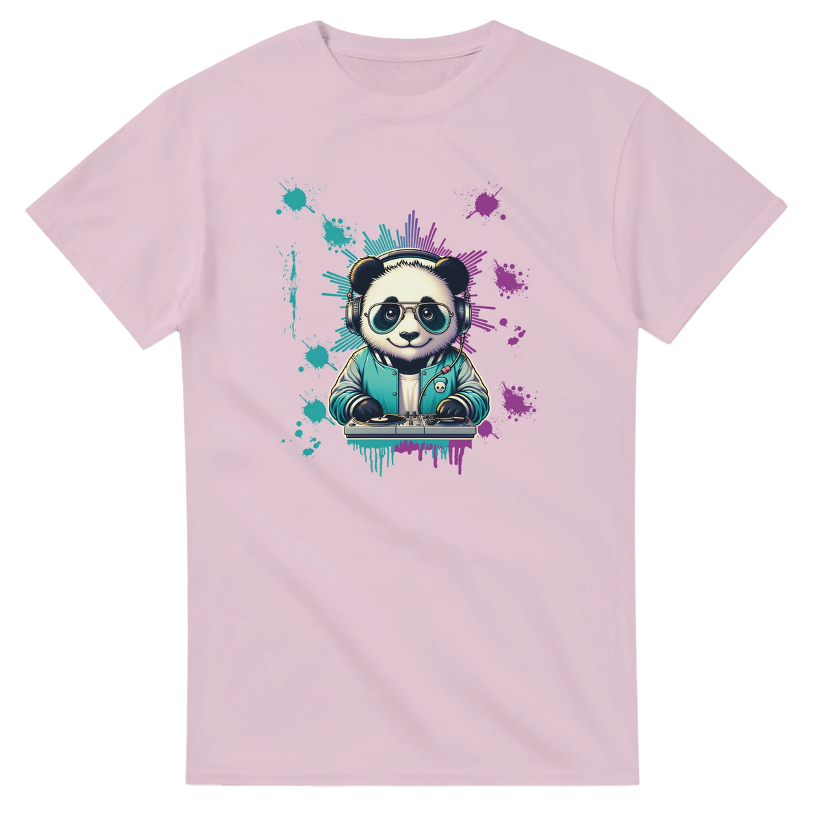 Future Beats DJ Monkey Graphic T-Shirt for Men – Urban Music Tee featuring a panda DJ at a turntable.