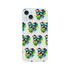 Clear Chill Dog case for iPhone 13–16 with frosty design, repeating sunglasses-wearing dogs holding popsicles.