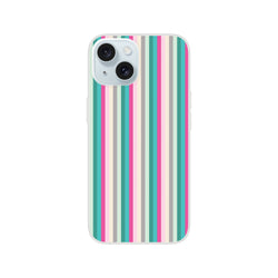 Pastel stripe iPhone case for 13-16, colorful aesthetic cover with vertical pastel stripes.
