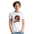 White cotton-blend tee with retro pop art graphic of a girl in sunglasses with a lollipop, Retro Girl.