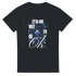 Dark cotton-blend tee with blue floral graphic and It's OK Not To Be OK slogan.