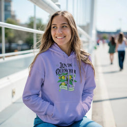 Purple Lemon women's cotton-blend hoodie with lemon graphic, ultra-soft pullover.