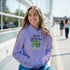 Purple Lemon women's cotton-blend hoodie with lemon graphic, ultra-soft pullover.