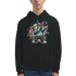 Men's Dab Teddy Bear Hoodie with colorful graphic on black cotton-poly blend fabric, sizes S-XL