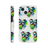 Chill dog with sunglasses, popsicle, bright splashes, wraparound glossy protective case for iPhone 16/15/14/13