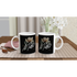 Two white mugs with black labels featuring 'You Matter' and magnolia artwork, mental health gift set.