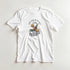 Happy Hour women's graphic t-shirt, white cotton-blend tee with tropical cocktails & drinks illustration.