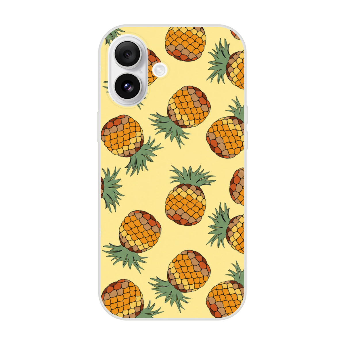 Cute pineapple pattern iPhone case for iPhone 13-16; tropical fruit print on a slim matte cover.