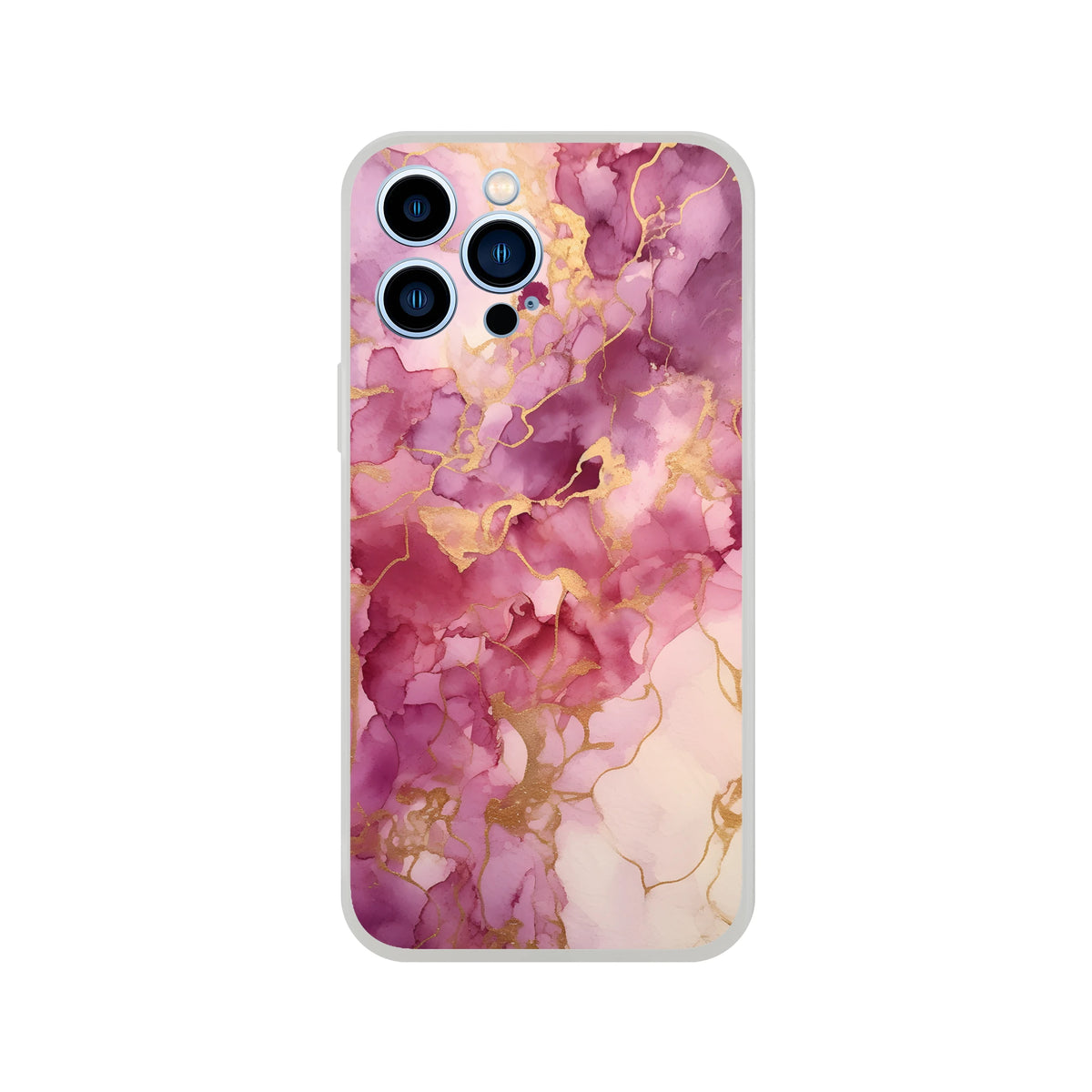 Pink Marble iPhone Case for iPhone 13–16 with blush rose gold abstract pattern and slim matte shell