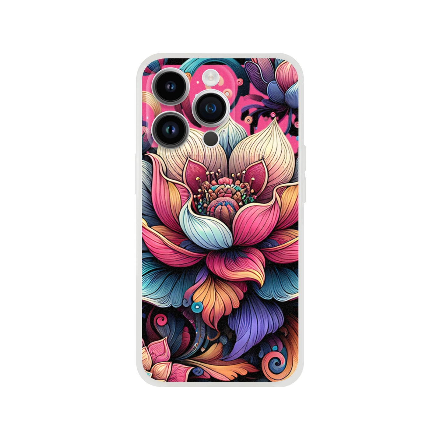 iPhone case with a colorful floral design on a white background 5