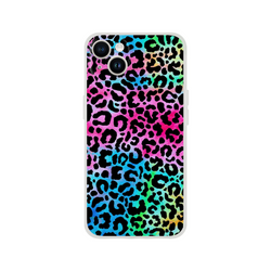 Rainbow leopard print iPhone case for iPhone 13-16 with a slim matte finish.