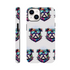 Bold bulldog phone case with sunglasses and spiked heart design, dual-layer glossy protection for iPhone 16–13