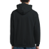 Back view of black Men's Wanted Teddy Bear Hoodie, 50/50 cotton-polyester blend, bold graphic sweatshirt.