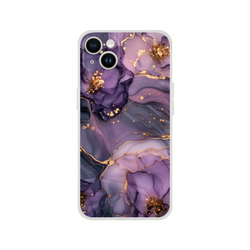 Purple & Gold Marple iPhone Case (13-16) with luxury abstract agate marble pattern