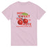 Pink women's graphic T-shirt with red cherries and bold "HOW SWEET THE TASTE" text.