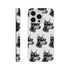 Gangster dog pattern phone case for iPhone 16/15/14/13 with dual-layer protection and wraparound print.