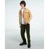 Peace Men's Graphic T-Shirt Heavyweight Cotton Blend in White, worn by a male model under denim shirt and tan jacket.