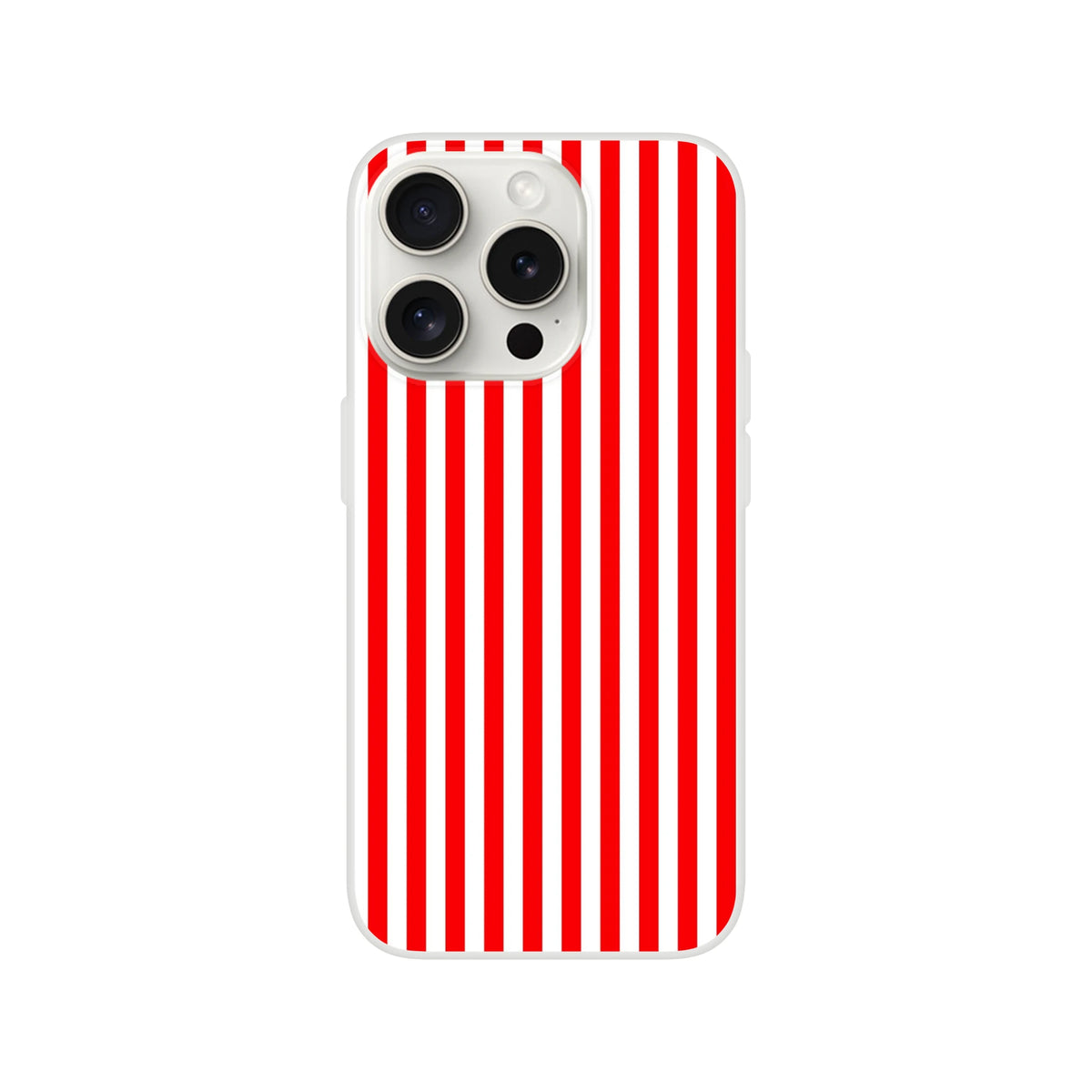 Red stripe minimalist iPhone case for 13-16 with retro vertical stripes and matte finish.