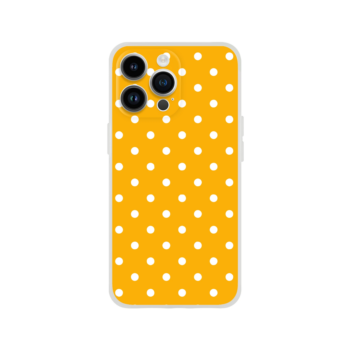 Retro orange and white polka dot iPhone case with matte finish and TPU protection for iPhone 13-16.