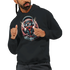 Men's DJ Bear hoodie in black with bold graphic of a bear DJ wearing headphones at a turntable.