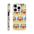 Floral tough protective iPhone case with wraparound back and sides; glossy dual-layer finish for iPhone 16–13