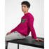 Male model in pink Teddy Bear graphic men's sweatshirt with colorful bear artwork.