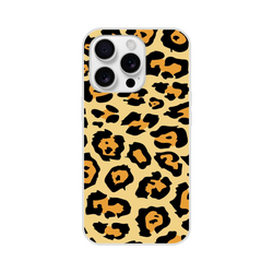 Leopard-print iPhone case for 13–16 with retro beige animal print design.
