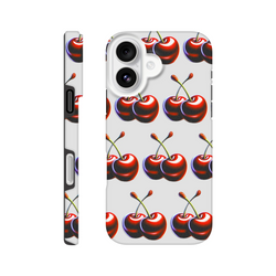 Cherries wraparound protective phone case with dual-layer protection and glossy finish for iPhone 13-16.
