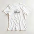 White Hustle men's graphic T-shirt with bold script logo on chest, crew neck, soft cotton blend.
