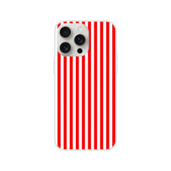 Red Stripe iPhone case for 13–16, minimalist retro striped design with a slim matte finish