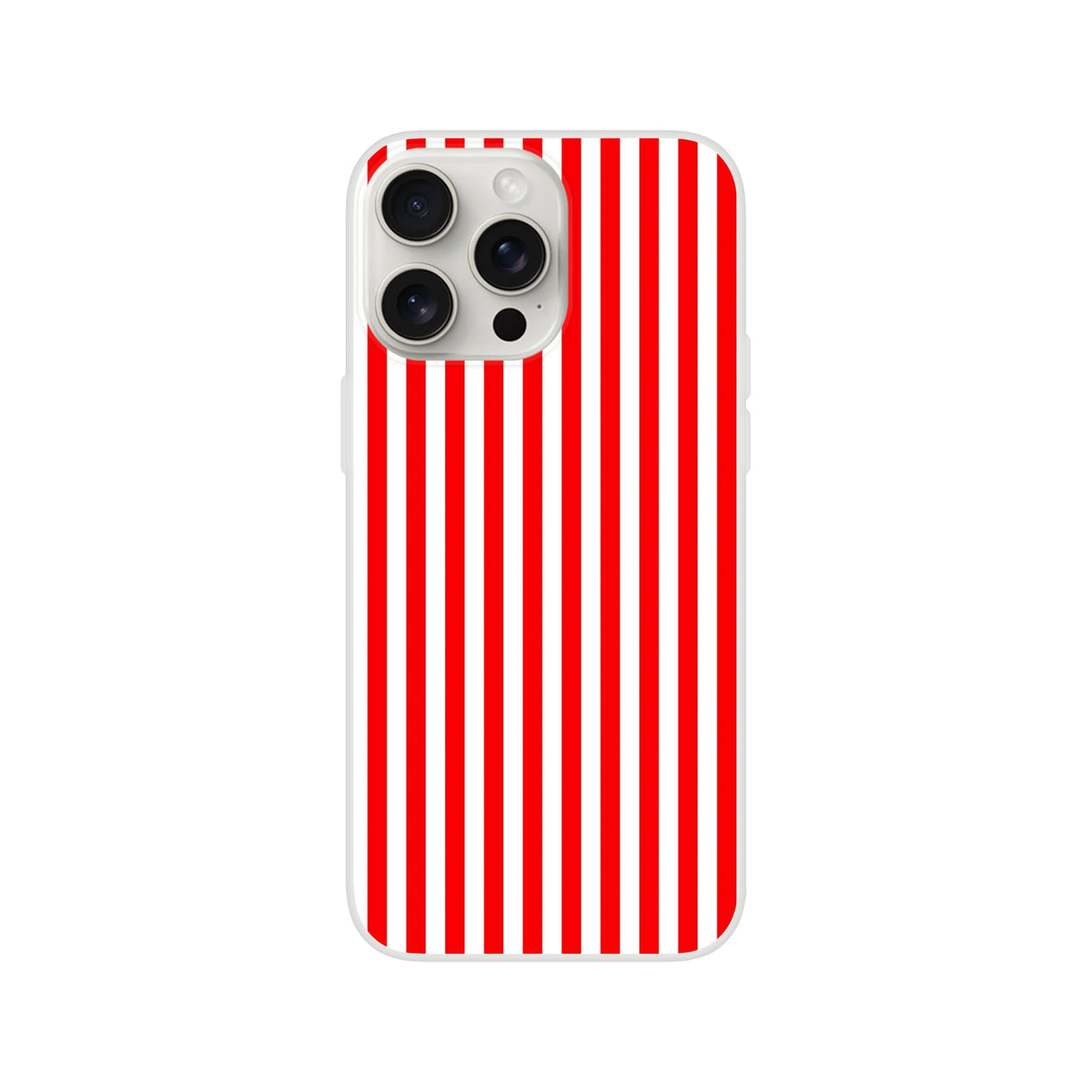 Red Stripe iPhone case for 13–16, minimalist retro striped design with a slim matte finish