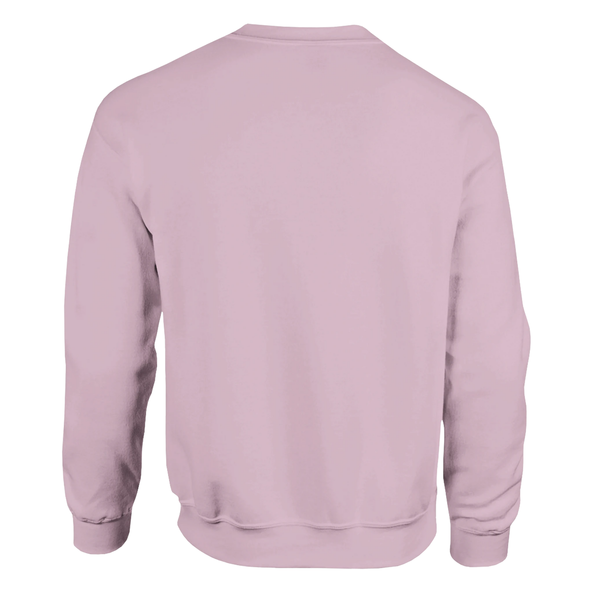 Back view of soft pink women's Mental Health Jumper graphic sweatshirt, 50/50 cotton-poly blend.
