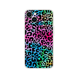 Rainbow leopard print iPhone case for iPhone 13-16 with rainbow hues and slim matte finish.