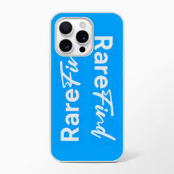 Rare Find Blue iPhone Case (13-16) with Positive Slogan, matte finish, urban streetwear design.