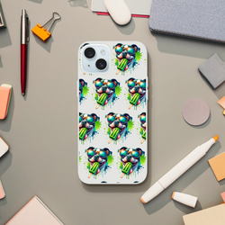 Funny Dog iPhone Case 13-16 | Cute Dog Lover Aesthetic Phone Cover | Urban Palm Trees