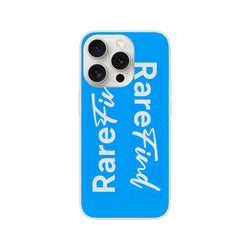 Rare Find Blue iPhone Case (13-16) with positive slogan, matte finish, urban streetwear vibes