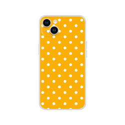 Retro orange and white polka dot iPhone case. Slim matte TPU cover with shock absorption for iPhone 13-16.