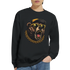 Grizzly Bear men's graphic sweatshirt on black 50/50 cotton-poly, roaring bear with sunglasses, cap, and gold chain.