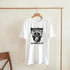 White Trance Gorilla graphic T-shirt featuring a gorilla wearing headphones and bold typography