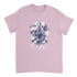 Lavender cotton-blend tee with blue floral graphic and It's OK Not To Be OK slogan.