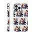 British Bulldog skateboard-pattern tough protective case for iPhone 16/15/14/13; dual-layer, glossy wraparound design