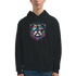 British Bulldog Jumper: men's graphic hoodie with colorful bulldog wearing sunglasses, front pouch pocket.