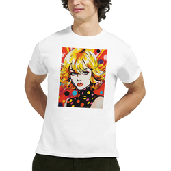70s Pop Art Girl T-Shirt for Men - Retro Psychedelic Streetwear Top